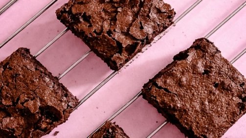 freshly baked fudgy chocolate brownies